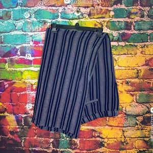 Merona Stripe Navy Blue Palazzo Linen Pants
